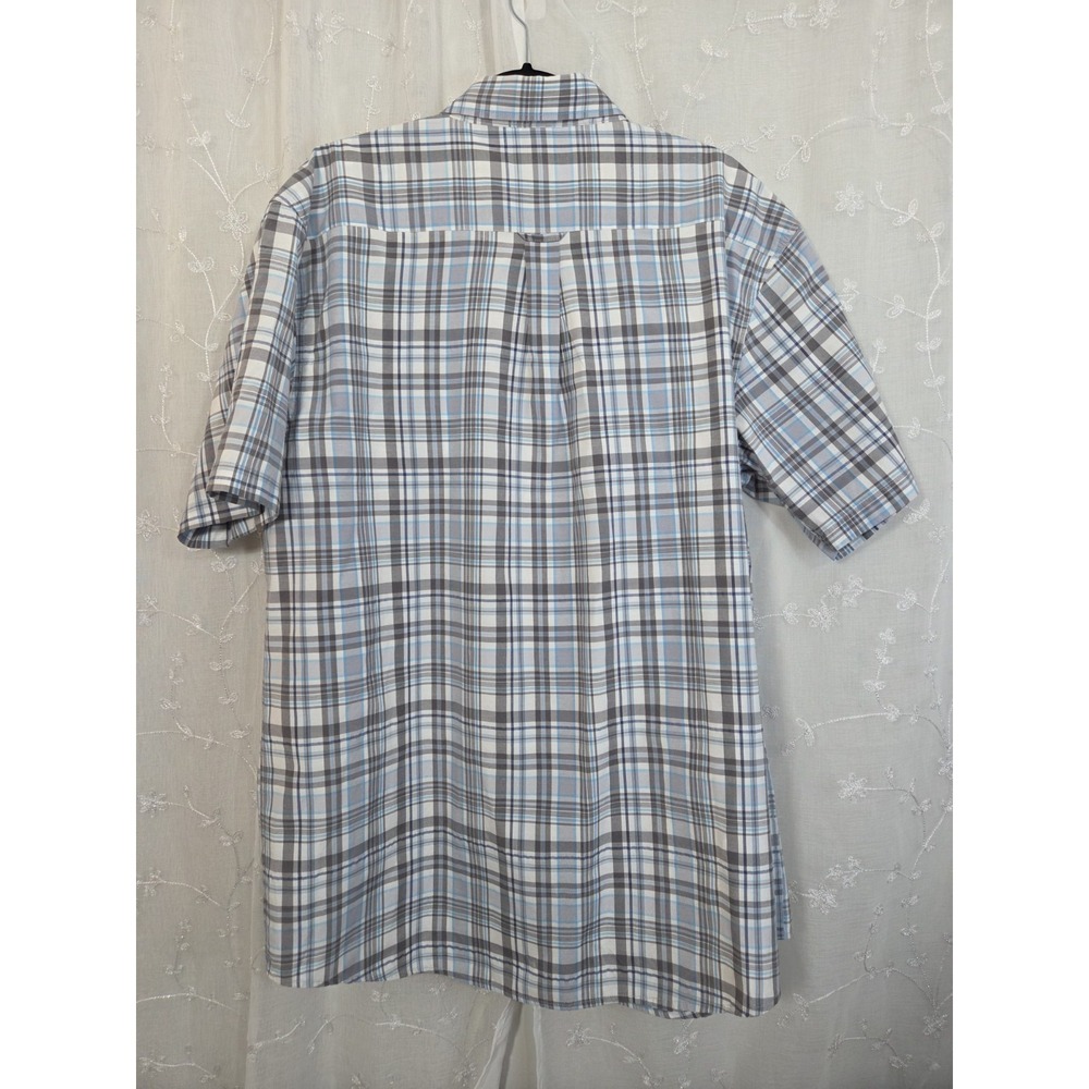 Architect‎ Blue Gray Plaid Short Sleeve Button Shirt XLT - Picture 2 of 7